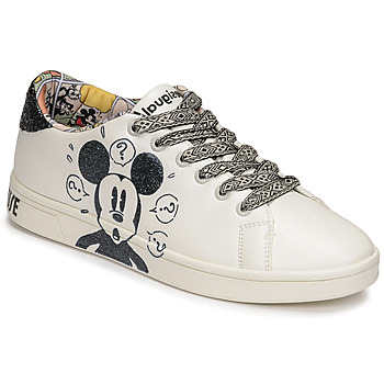 Cipők Női Rövid szárú edzőcipők Desigual COSMIC MICKEY GLITTER Fehér / Fekete 