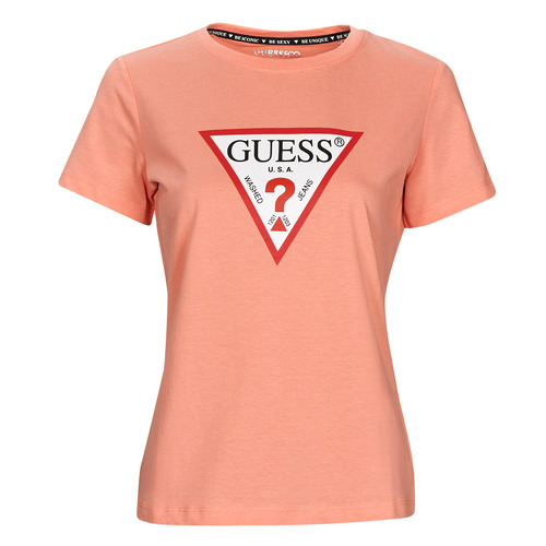 Ruhák Női Rövid ujjú pólók Guess SS CN ORIGINAL TEE Rózsaszín