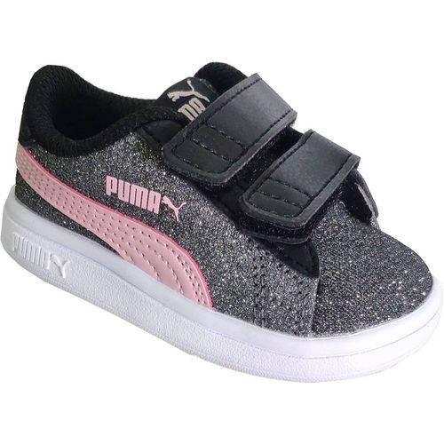 Cipők Lány Rövid szárú edzőcipők Puma Smash v2glitz glamv inf Fekete 