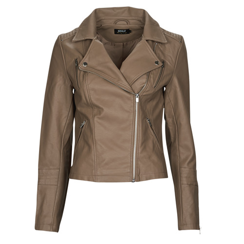 Ruhák Női Bőrkabátok / műbőr kabátok Only ONLGEMMA FAUX LEATHER BIKER Tópszínű