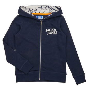 Ruhák Fiú Pulóverek Jack & Jones JORCRAYON SWEAT ZIP HOOD Tengerész