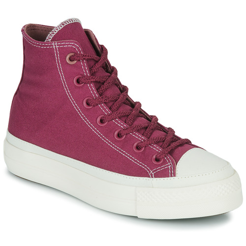 Cipők Női Magas szárú edzőcipők Converse CHUCK TAYLOR ALL STAR LIFT PLATFORM WORKWEAR TEXTILES HI Bordó / Fehér