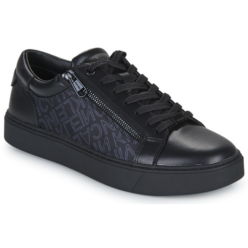 Cipők Férfi Rövid szárú edzőcipők Calvin Klein Jeans LOW TOP LACE UP W/ZIP MONO Fekete 