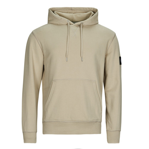 Ruhák Férfi Pulóverek Calvin Klein Jeans BADGE HOODIE Bézs