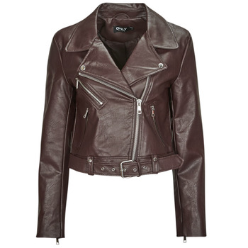 Ruhák Női Bőrkabátok / műbőr kabátok Only ONLNEWVERA FAUX LEATHER BIKER CC OTW Barna