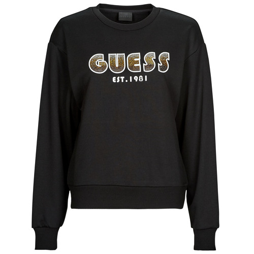 Ruhák Női Pulóverek Guess CN SHADED LOGO SWEATSHIRT Fekete 