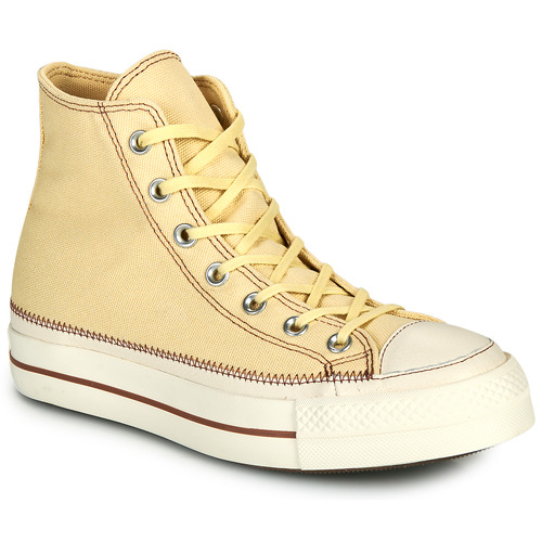 Cipők Női Magas szárú edzőcipők Converse CHUCK TAYLOR ALL STAR LIFT PLATFORM CONTRAST STITCHING Bézs