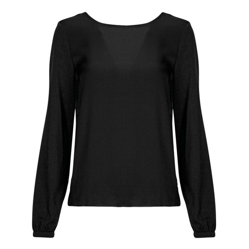 Ruhák Női Blúzok Only ONLLISA S/S MODAL O-NECK TOP JRS Fekete 