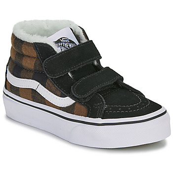 Cipők Gyerek Magas szárú edzőcipők Vans UY SK8-Mid Reissue V PLAID SHERPA Fekete  / Barna