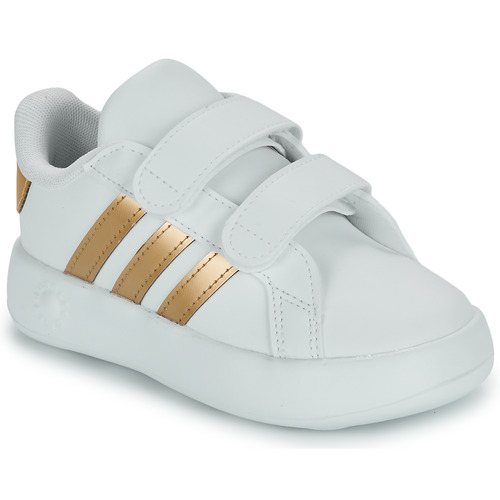 Cipők Lány Rövid szárú edzőcipők Adidas Sportswear GRAND COURT 2.0 CF I Fehér / Arany