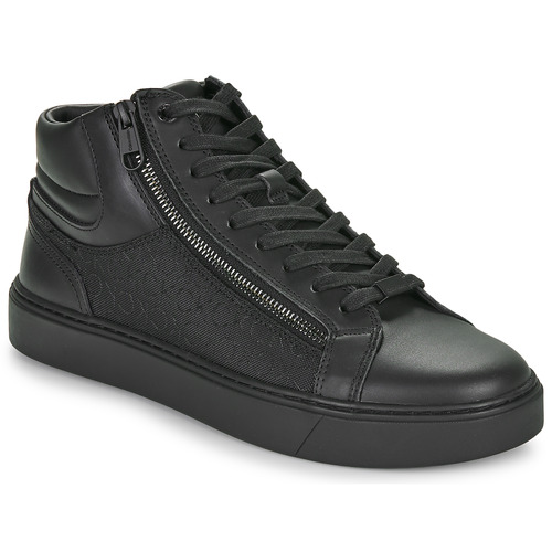 Cipők Férfi Magas szárú edzőcipők Calvin Klein Jeans HIGH TOP LACE UP W/ZIP MONO Fekete 