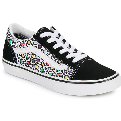 Cipők Lány Rövid szárú edzőcipők Vans JN Old Skool ANIMAL POP BLACK/MULTI Fekete  / Sokszínű