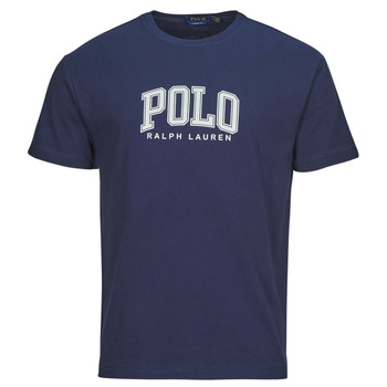 Ruhák Férfi Rövid ujjú pólók Polo Ralph Lauren T-SHIRT AJUSTE EN COTON SERIGRAPHIE POLO RALPH LAUREN Tengerész