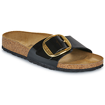 Cipők Női Papucsok Birkenstock Madrid Big Buckle BF Patent Black Gold Fekete 