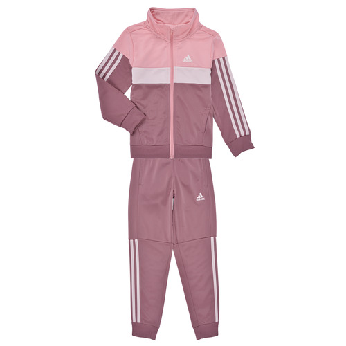 Ruhák Lány Melegítő együttesek Adidas Sportswear Tiberio 3-Stripes Colorblock Shiny Track Suit Rózsaszín