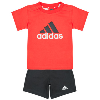 Ruhák Fiú Együttes Adidas Sportswear Essentials Organic Cotton Tee and Shorts Set Piros / Fekete 