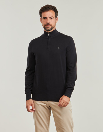 Ruhák Férfi Pulóverek Timberland Cotton YD 1/4 Zip Sweater Fekete 