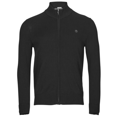 Ruhák Férfi Pulóverek Timberland Cotton YD Full Zip Sweater Fekete 