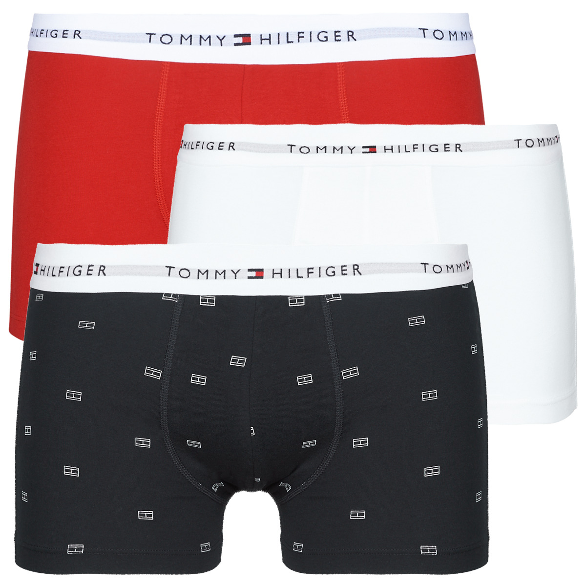 Fehérnemű Férfi Boxerek Tommy Hilfiger 3P TRUNK PRINT X3 Kék / Fehér / Piros