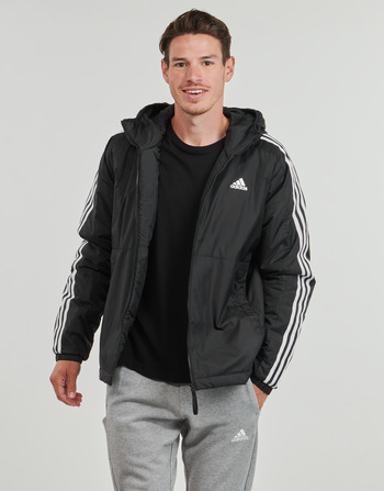 Ruhák Férfi Steppelt kabátok Adidas Sportswear Essentials 3-Stripes Insulated Hooded Jacket Fekete 