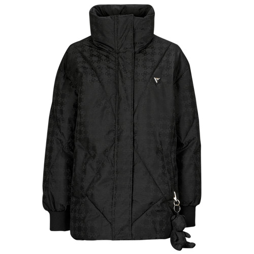 Ruhák Női Steppelt kabátok Guess 4G LOGO PUFFER JACKET Fekete 