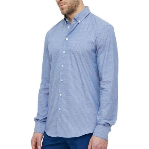 Ruhák Férfi Hosszú ujjú ingek Calvin Klein Jeans CHAMBRAY MICRO DOBBY K10K112678 Kék