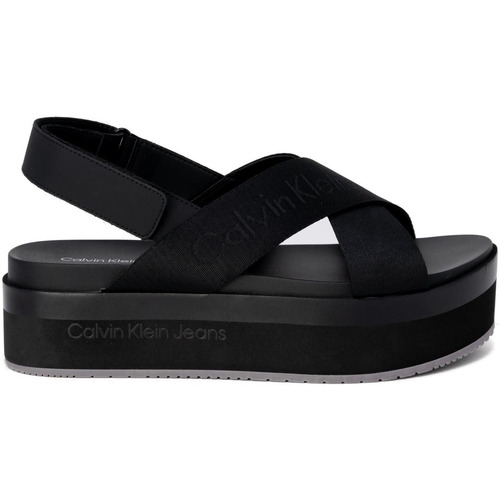 Cipők Női Szandálok / Saruk Calvin Klein Jeans FLATFORM SLIN YW0YW01362 Fekete 