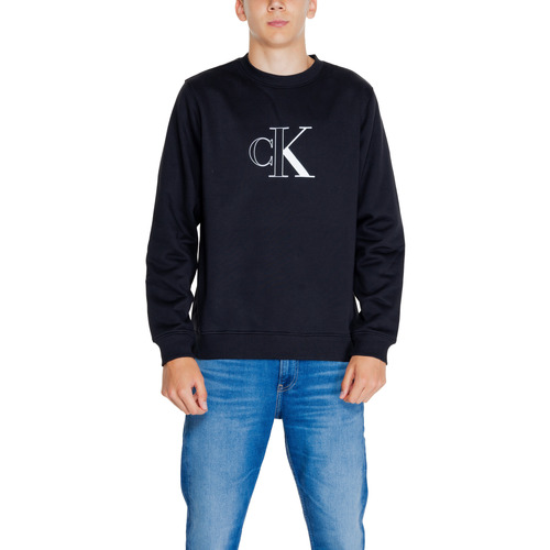 Ruhák Férfi Pulóverek Calvin Klein Jeans OUTLINE MONOLOGO J30J326034 Fekete 