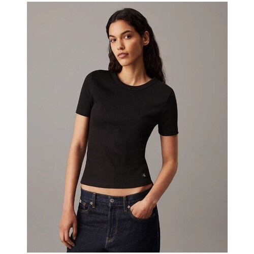 Ruhák Női Pólók / Galléros Pólók Calvin Klein Jeans J20J224458 Fekete 