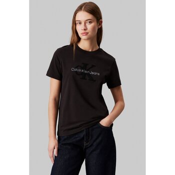 Ruhák Női Pólók / Galléros Pólók Calvin Klein Jeans J20J224244 Fekete 