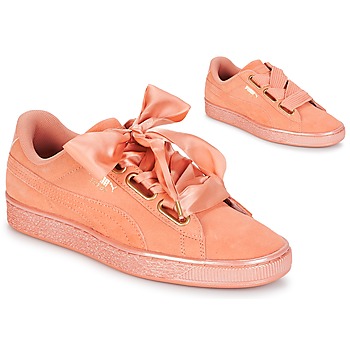 Cipők Női Rövid szárú edzőcipők Puma WN SUEDE HEART SATIN.DUSTY Narancssárga