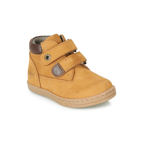 Scarpe Bambino Sneakers alte Kickers TACKEASY Camel / Marrone