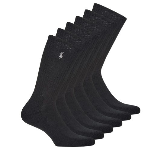 Biancheria Intima Calzini alti Polo Ralph Lauren ASX110CREW PP-SOCKS-6 PACK Nero