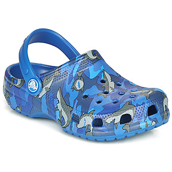 Scarpe Bambino Zoccoli Crocs CLASSIC SHARK CLOG Blue