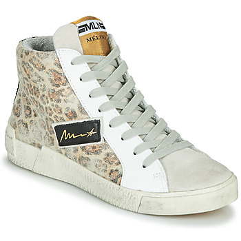 Scarpe Donna Sneakers alte Meline NK5050 Beige / Leopard