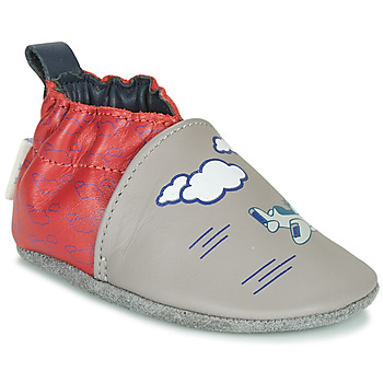 Scarpe Bambino Pantofole Robeez HAPPY WOLF Grigio / Rosso