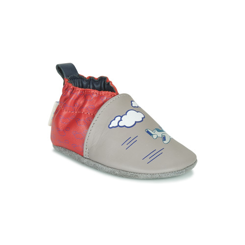 Scarpe Bambino Pantofole Robeez HAPPY WOLF Grigio / Rosso