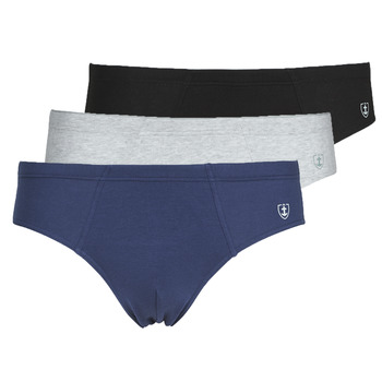 Biancheria Intima Uomo Slip Mariner PACK COTON BIO X3 Nero / Marine / Grigio