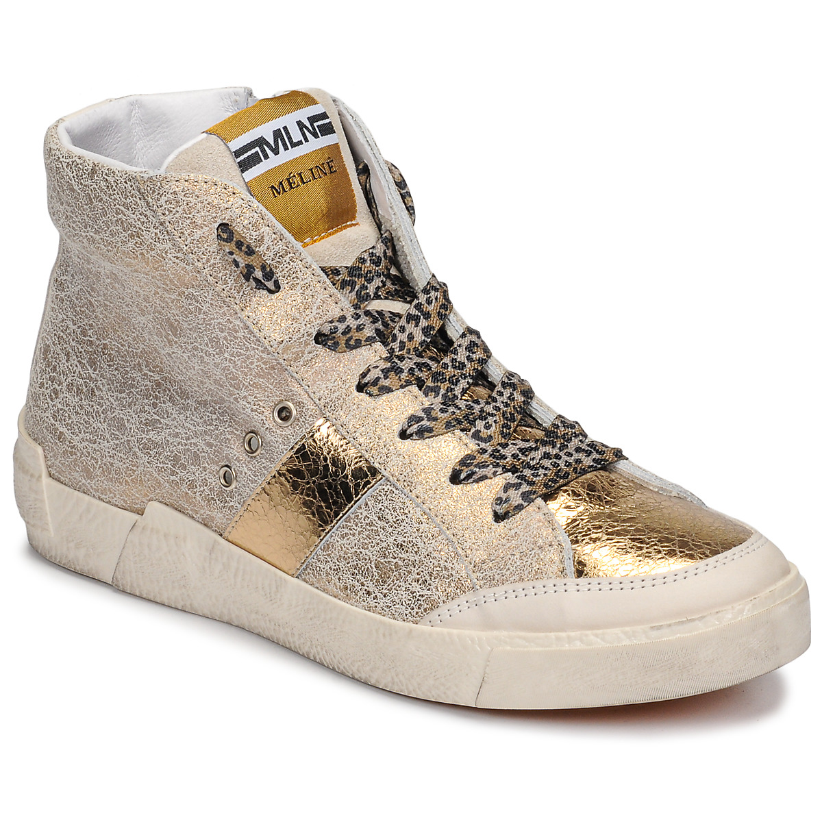 Scarpe Donna Sneakers alte Meline NK1384 Oro