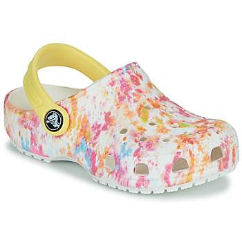 Scarpe Bambina Zoccoli Crocs CLASSIC CLOG  creative dye Bianco / Multi