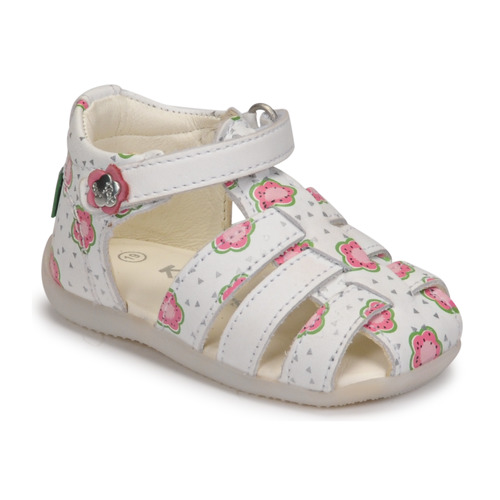 Scarpe Bambina Sandali Kickers BIGFLO-2 Bianco / Rosa