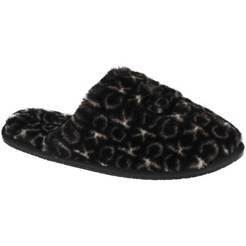 Scarpe Donna Pantofole Calvin Klein Jeans Slipper Mule Fur Mono Nero