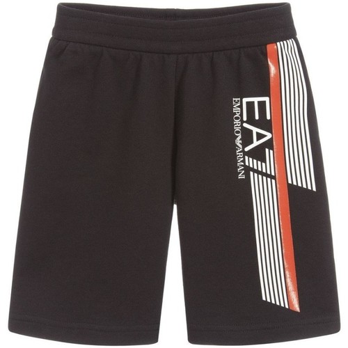 Abbigliamento Unisex bambino Shorts / Bermuda Emporio Armani EA7 Bermuda Bambino Train 7 Lines Nero