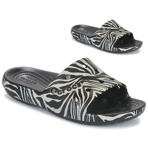 Scarpe Donna Sandali Crocs CLASSIC SLIDE Nero / Zebra