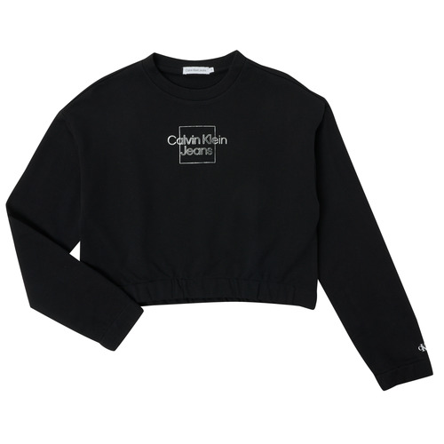 Abbigliamento Bambina Felpe Calvin Klein Jeans METALLIC BOX LOGO SWEATSHIRT Nero