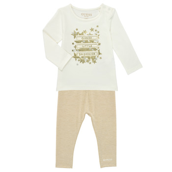 Abbigliamento Bambina Completo Guess A2BG03-J1300-G018 Bianco / Oro