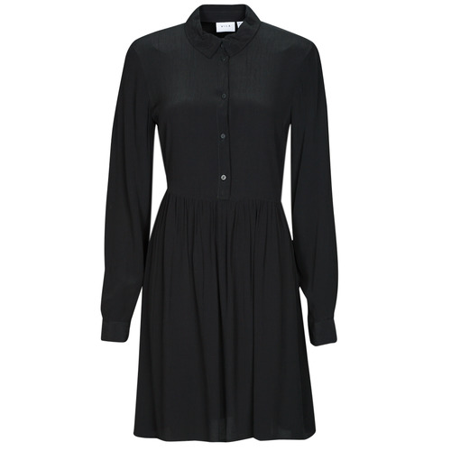 Abbigliamento Donna Abiti corti Vila VIFINI L/S SHIRT DRESS/SU Nero