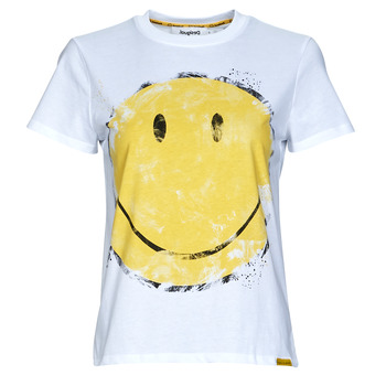 Abbigliamento Donna T-shirt maniche corte Desigual RIA Bianco / Giallo