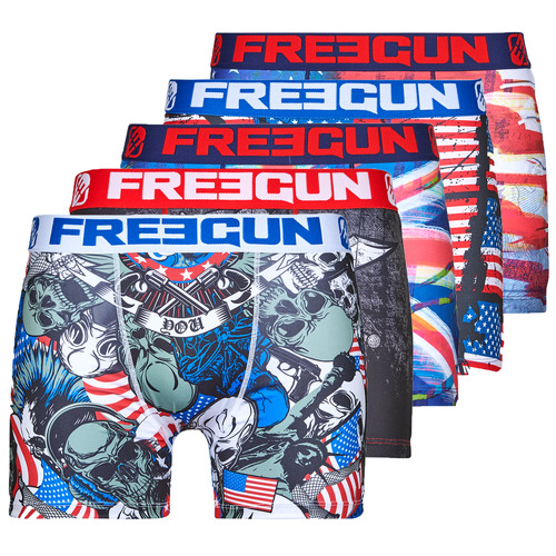 Biancheria Intima Uomo Boxer Freegun BOXERS DRAPEAUX X5 Multicolore