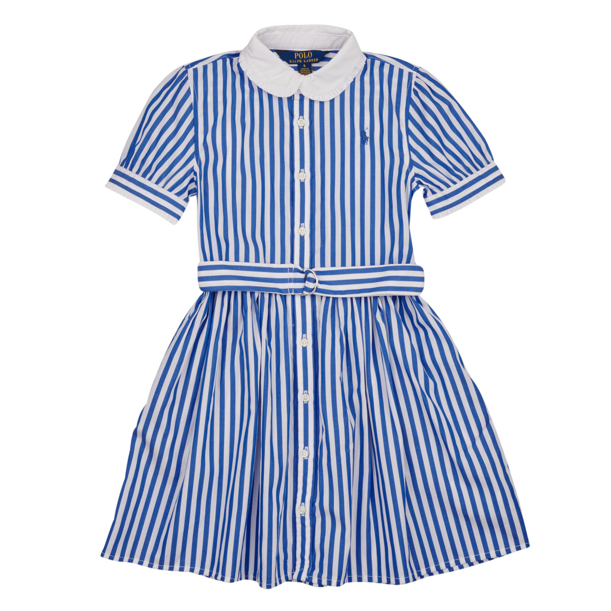 Abbigliamento Bambina Abiti corti Polo Ralph Lauren MAGALIE DRS-DRESSES-DAY DRESS Blu / Bianco